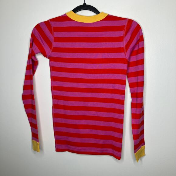 NWT HANNA ANDERSSON Striped Long John Pajama Set Red Pink 12 - Picture 3 of 7